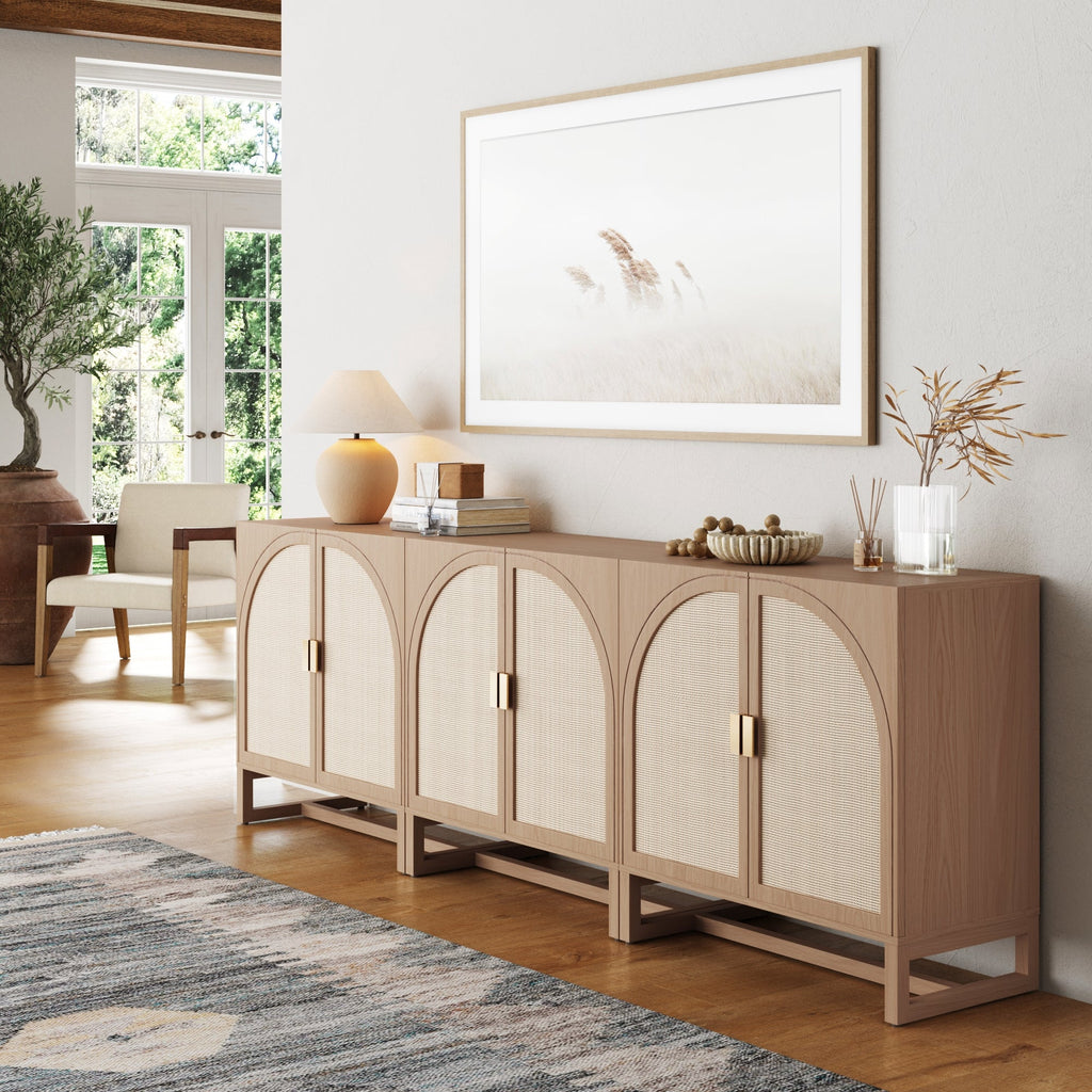 Rattan Arched TV Console Stand for TVs up to 75"