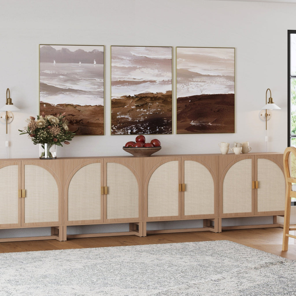 Large Boho Arched Cabinet Credenza