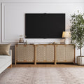 Woven Seagrass TV Console Cabinet for TVs up to 75"