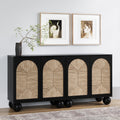 Seagrass Arched Storage Cabinet Credenza