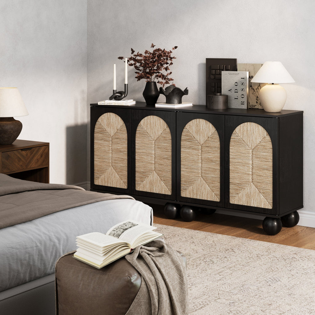 Seagrass Arched TV Console Cabinet for TVs up to 65"