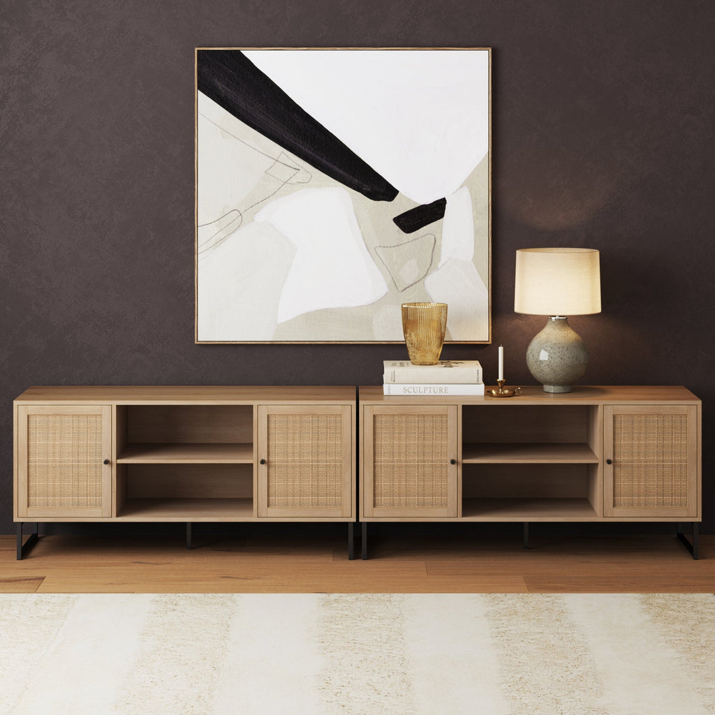 Rattan TV Console Credenza