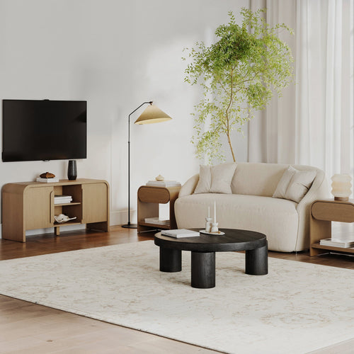 Arched TV Stand and 2 End Table Living Room Set