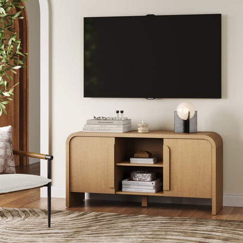 Arched TV Stand or Media Console Cabinet Warm