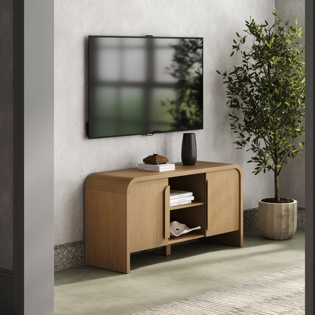 Arched TV Stand or Media Console Cabinet Warm