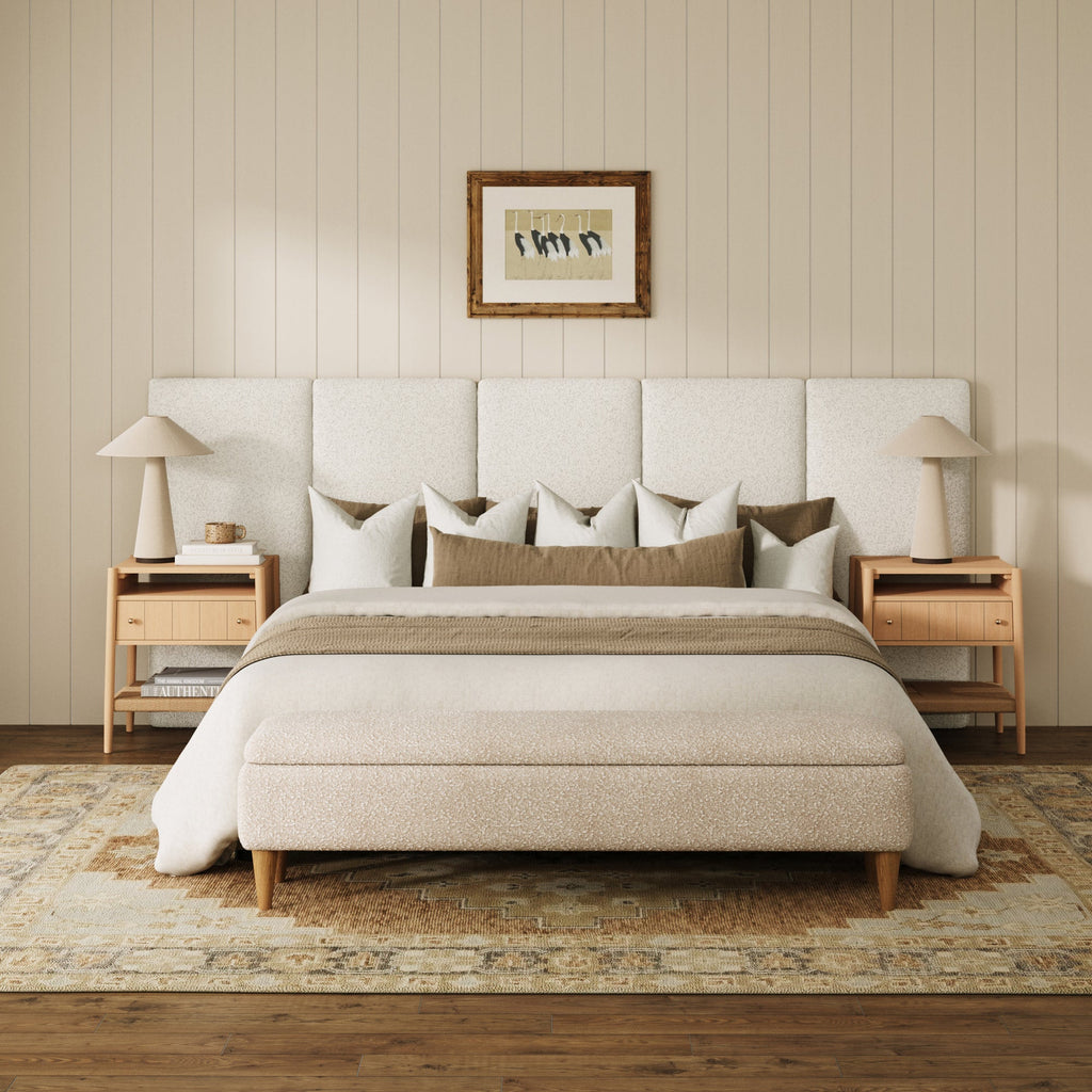 Wall Mounted Boucle Headboard with Padding