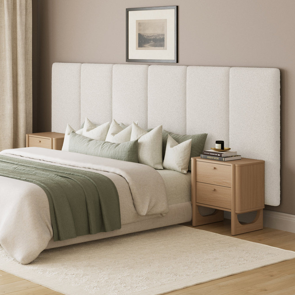 Size Wall Mounted Oversize Upholstered Boucle Headboard