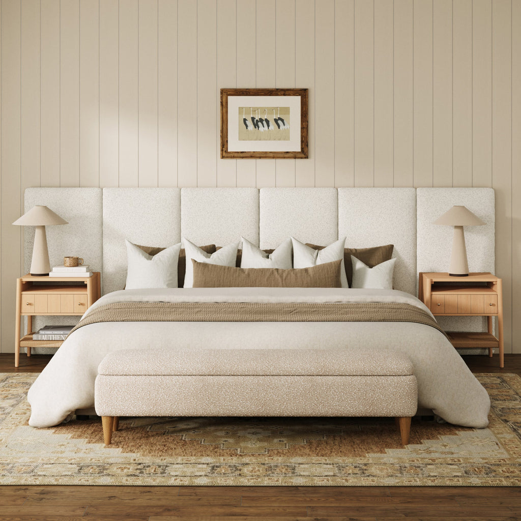 Size Wall Mounted Oversize Upholstered Boucle Headboard