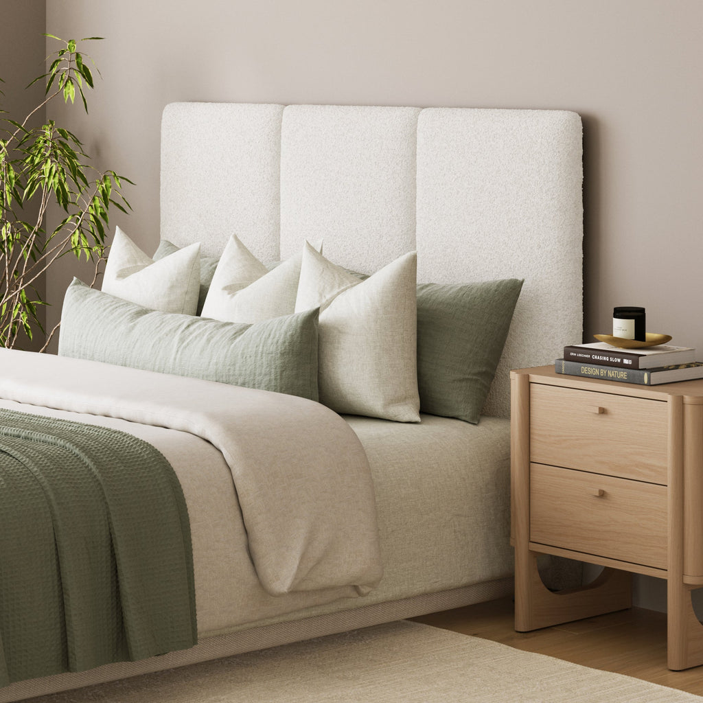 Size Wall Mounted Textured Boucle Headboard