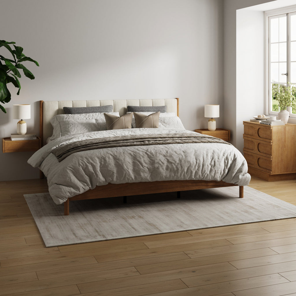 Modern King Bedroom Set with 1 Dresser and 2 Floating Nightstand