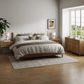 Modern King Bedroom Set with 2 Fluted Dresser and 2 Nightstand