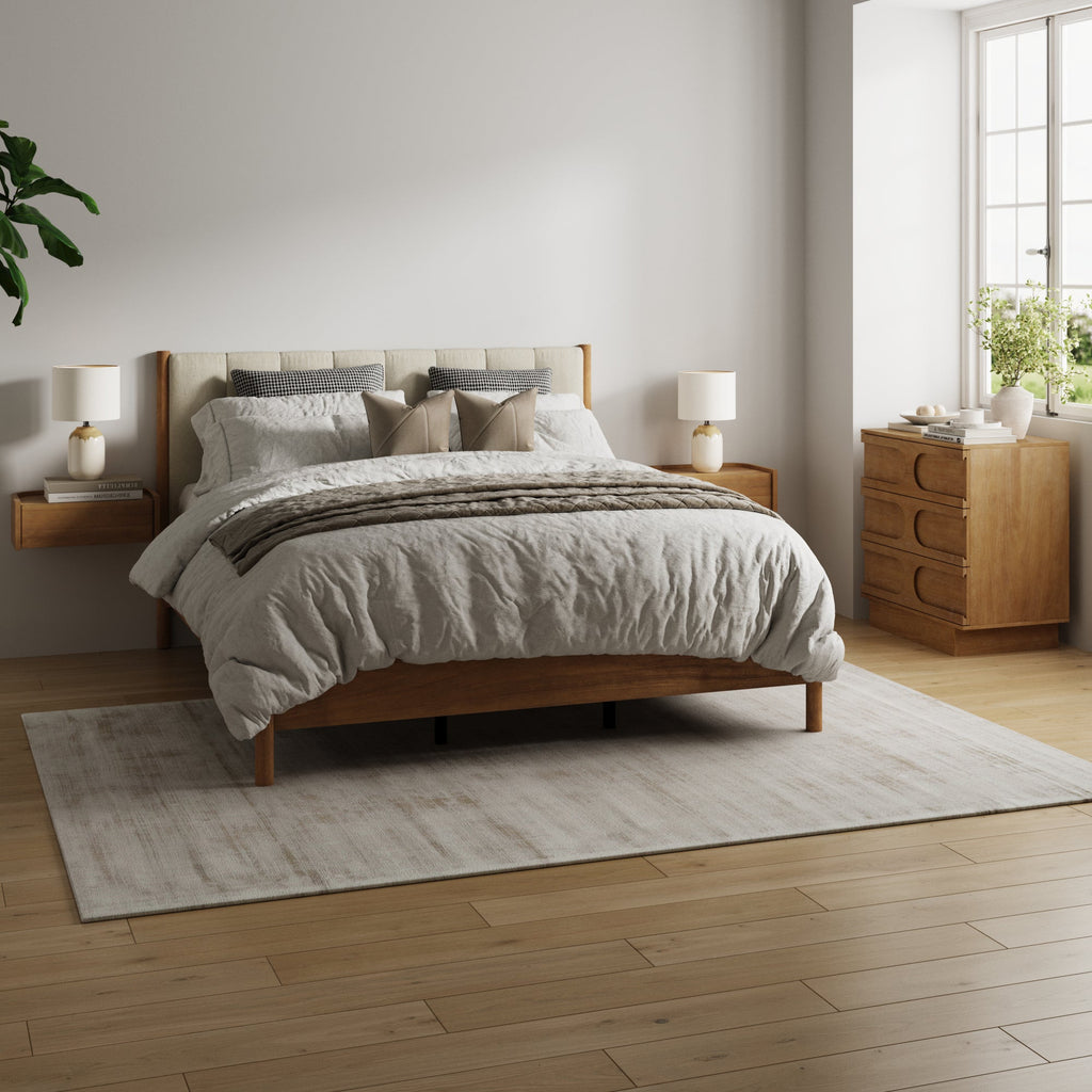 Modern Queen Bedroom Set with 1 Dresser and 2 Floating Nightstand