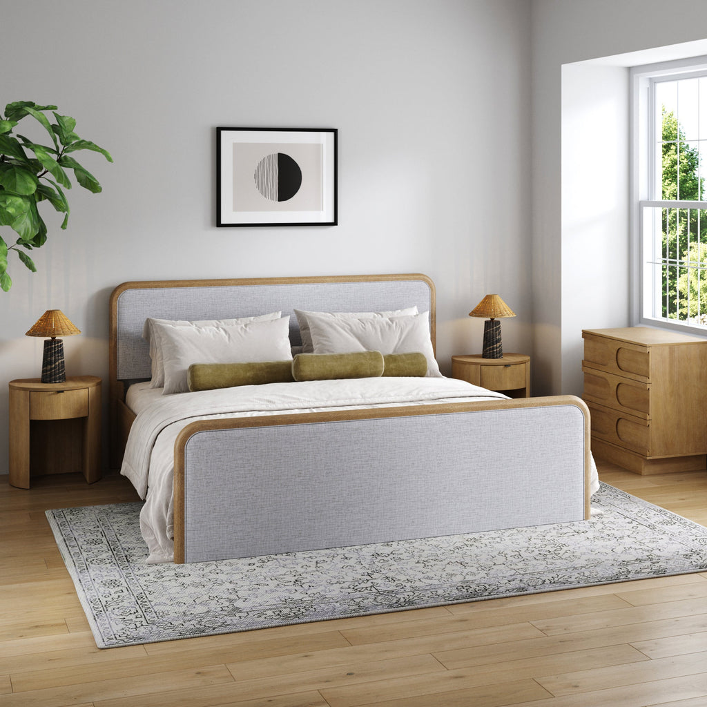 Bedroom Set with 1 Arched Dresser and 2 Nightstand