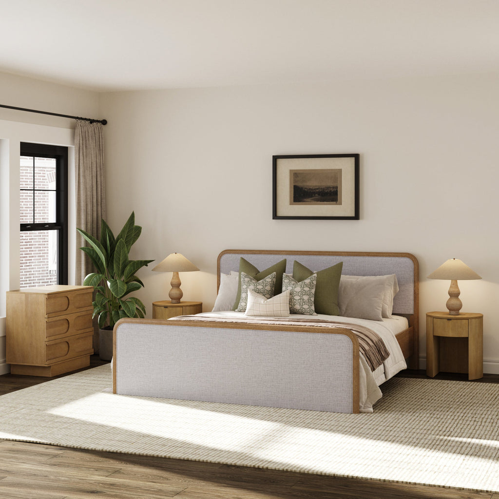 Bedroom Set with 1 Arched Dresser and 2 Nightstand