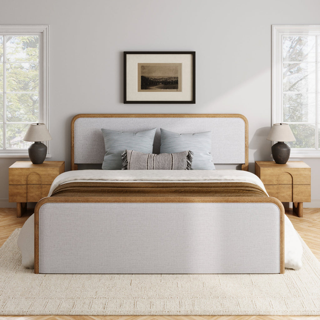 Bedroom Set with 2 Arched Nightstand