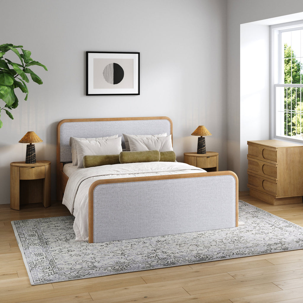 Bedroom Set with 1 Arched Dresser and 2 Nightstand