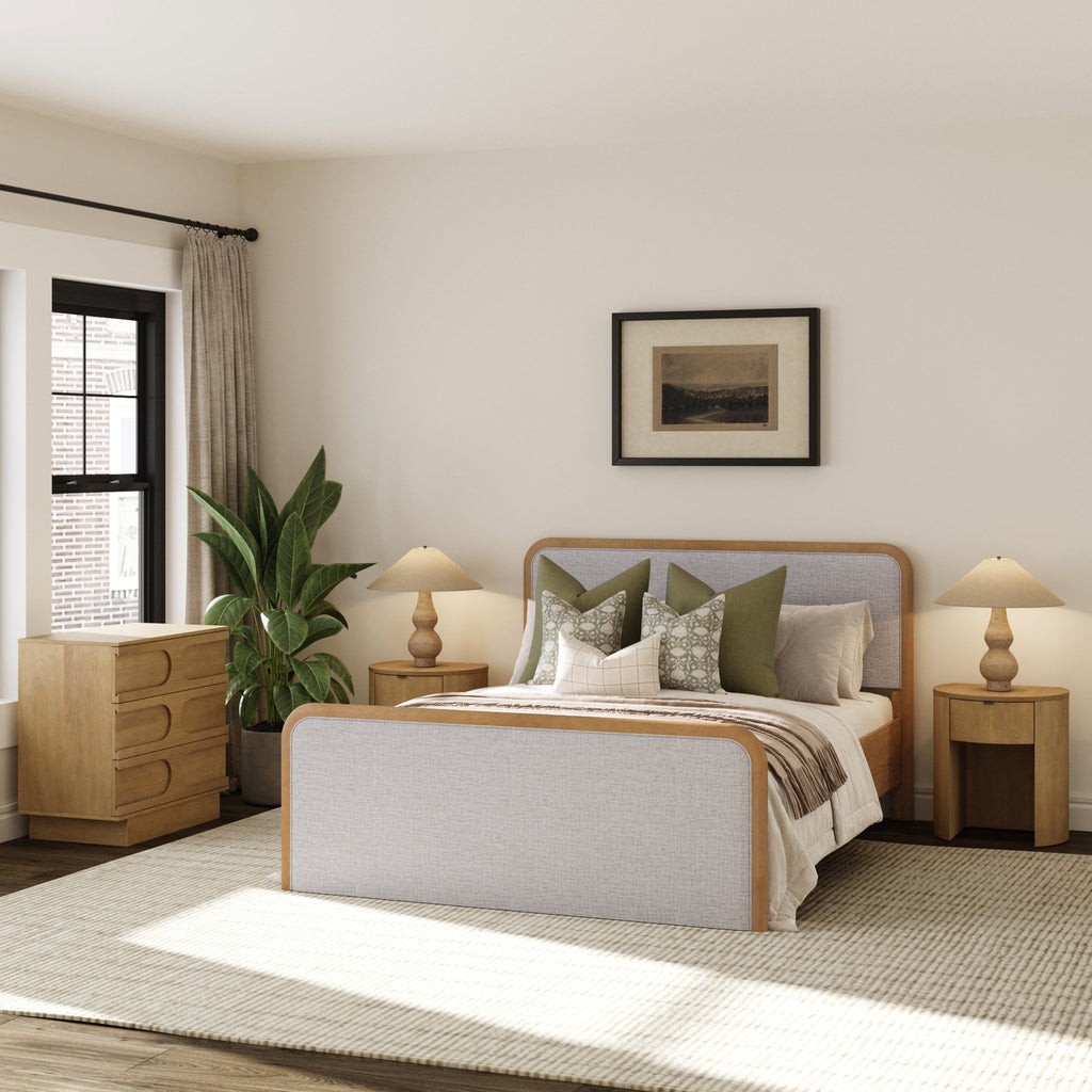 Bedroom Set with 1 Arched Dresser and 2 Nightstand