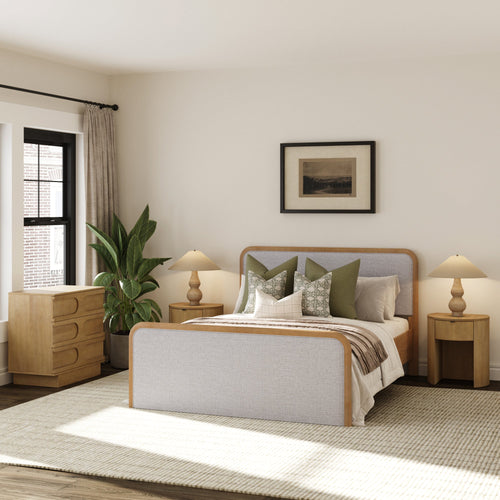 Bedroom Set with 1 Arched Dresser and 2 Nightstand