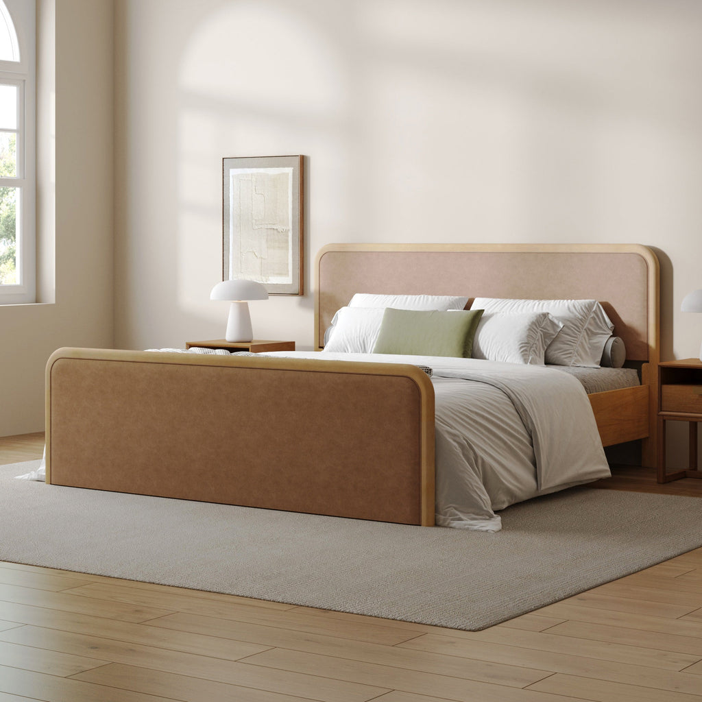 Rounded Solid Wood Bed Frame in