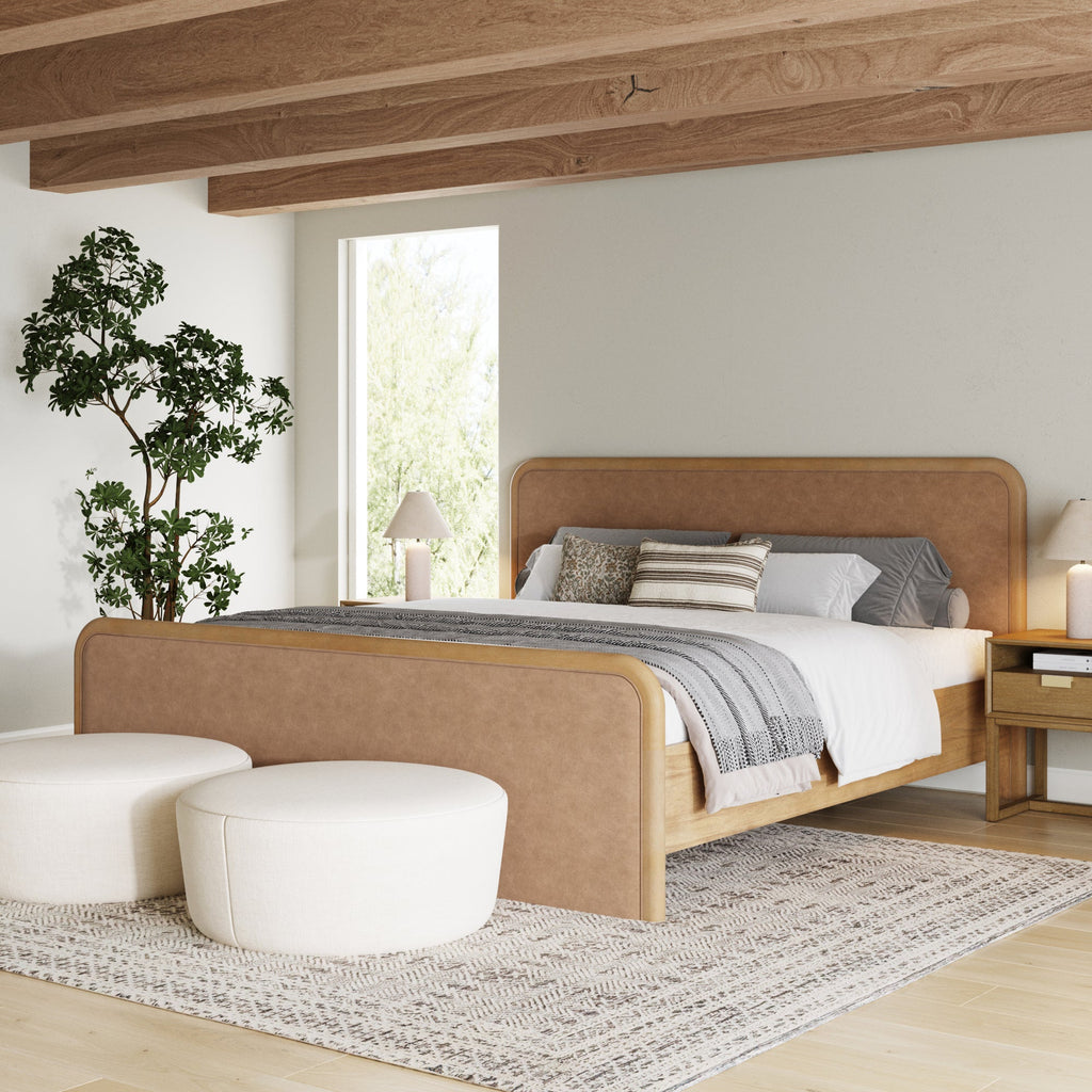 Rounded Solid Wood Bed Frame in