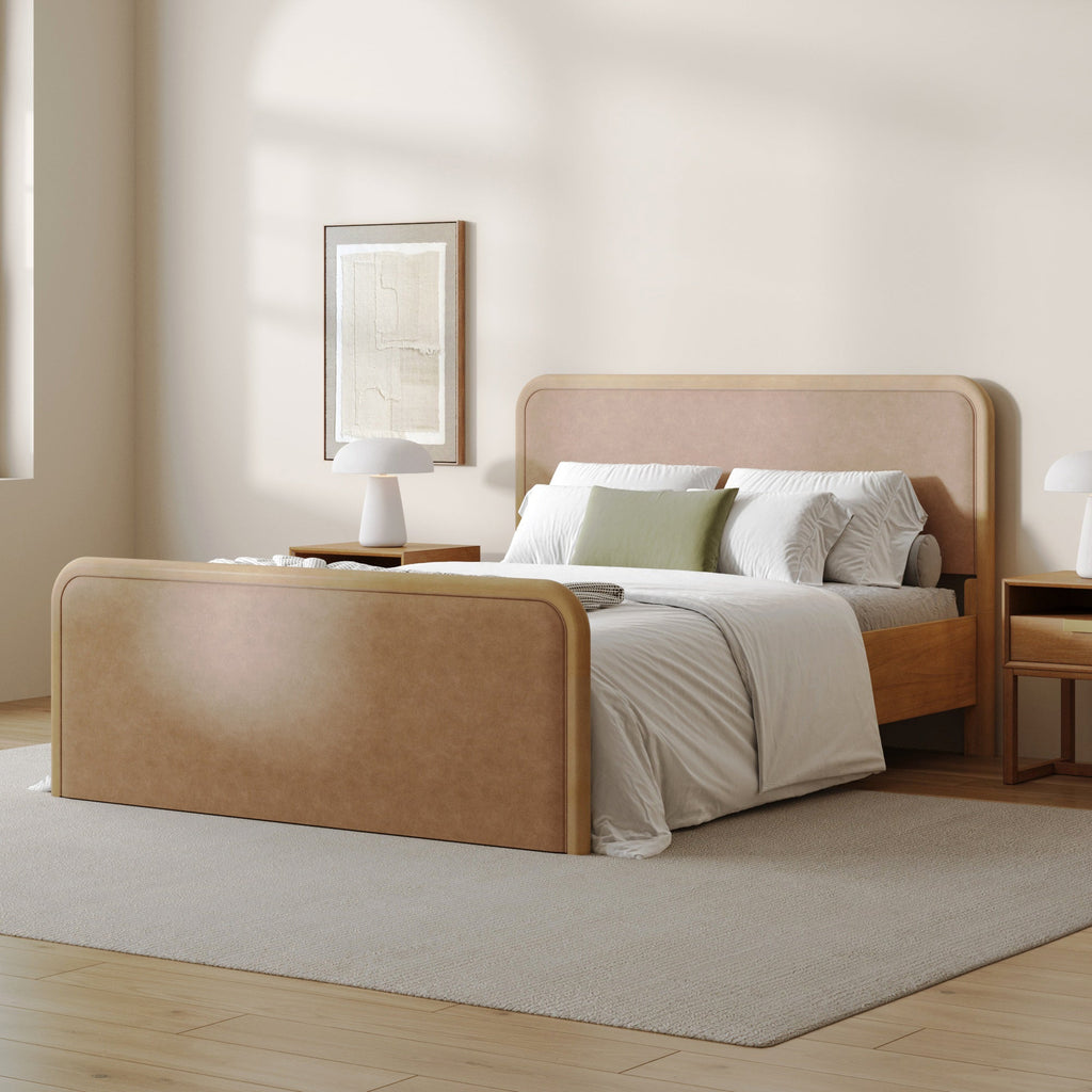 Rounded Solid Wood Bed Frame in