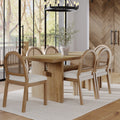Bohemian Cane Dining Set (6 Chair)