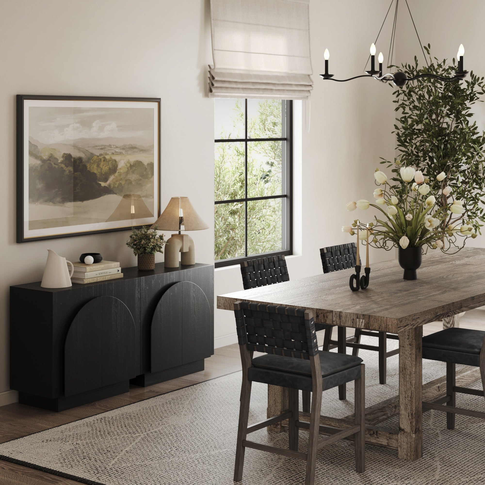 Arched Kitchen Cabinet Credenza