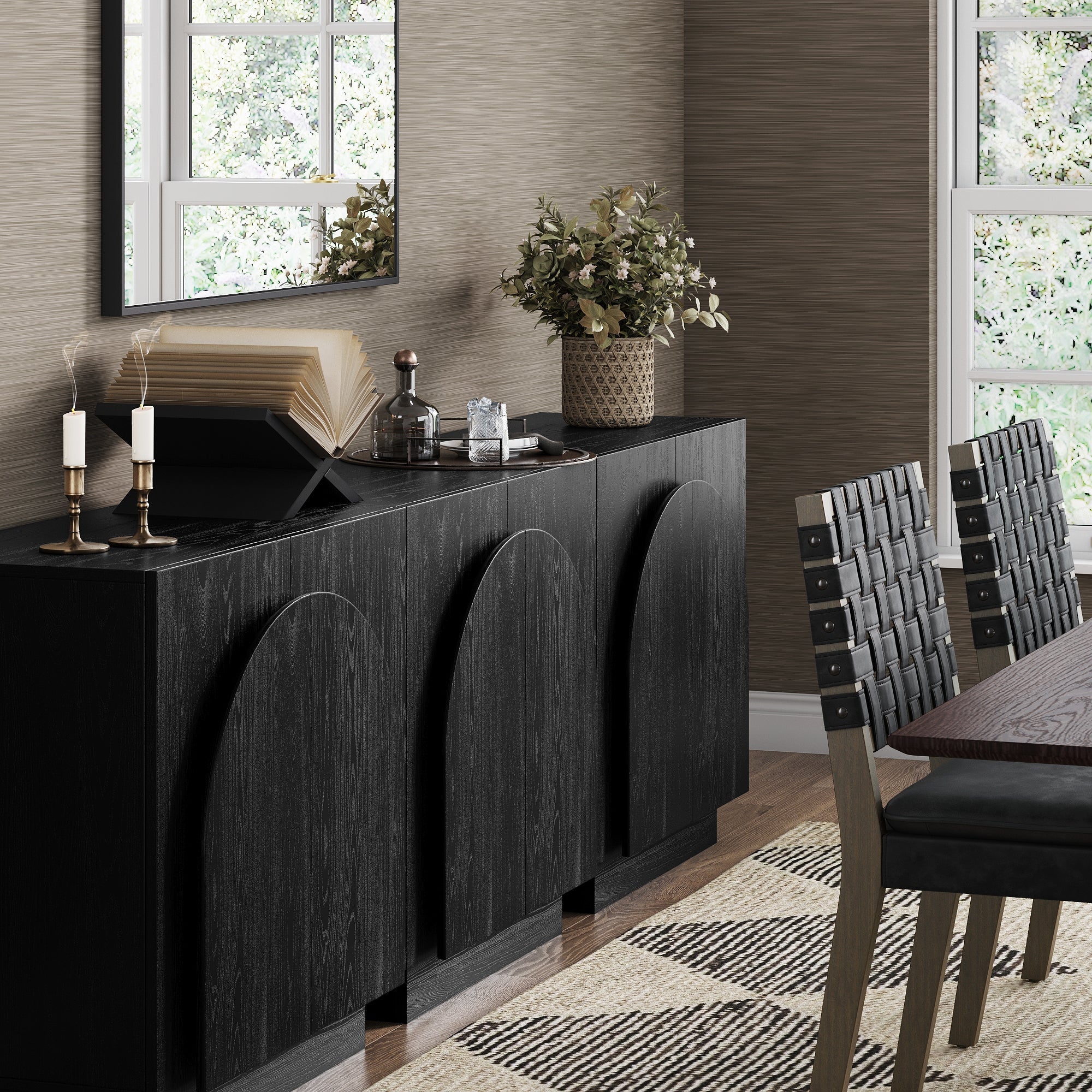Arched Kitchen Cabinet Credenza