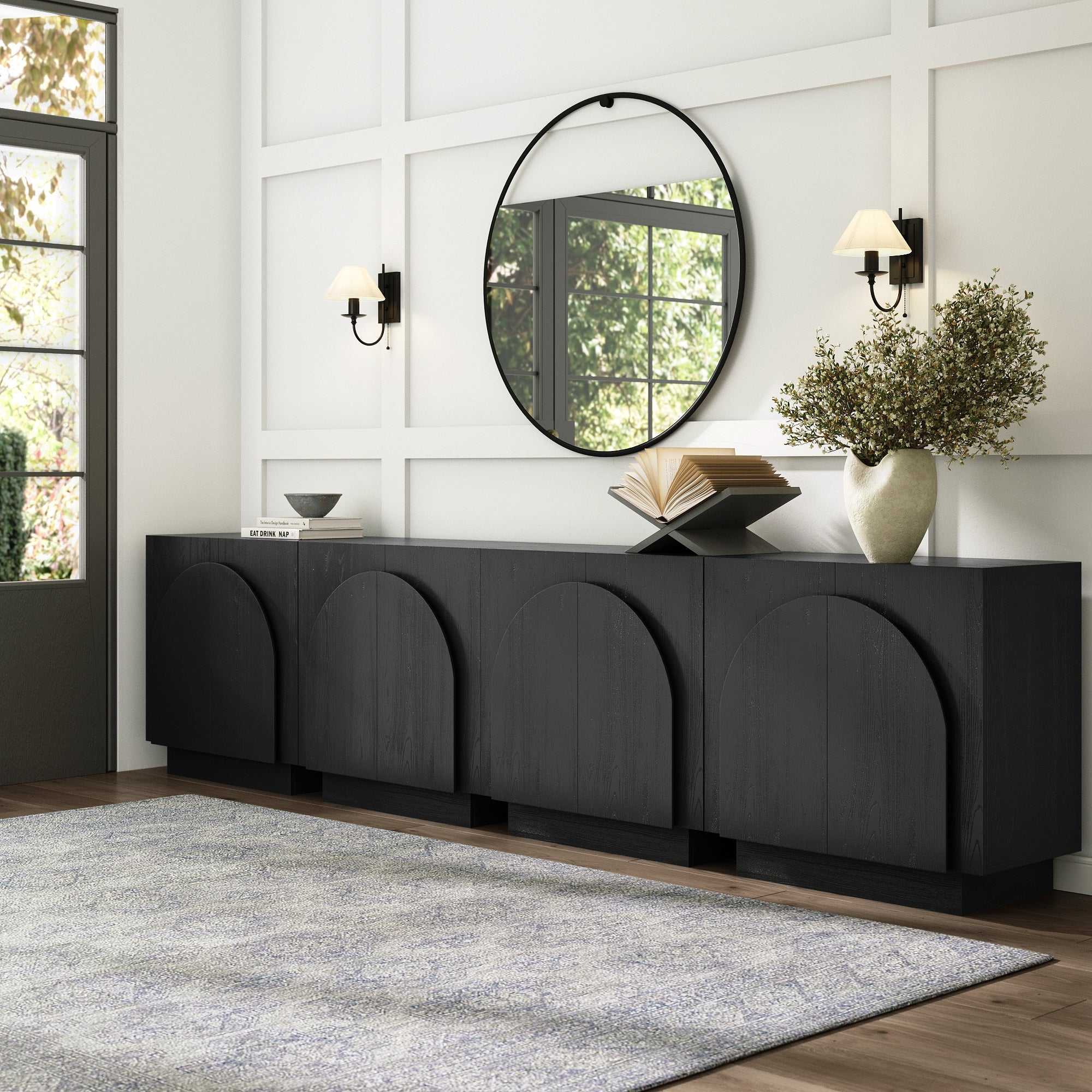 Large Arched Kitchen Cabinet Credenza