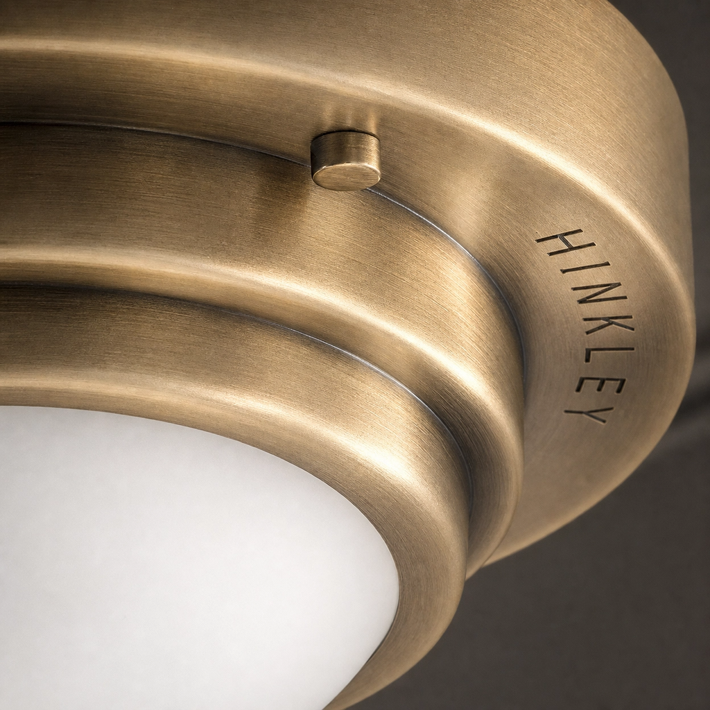 Vintage Round LED Ceiling Light – Brushed Gold Flush Mount