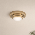 Vintage Round LED Ceiling Light – Brushed Gold Flush Mount