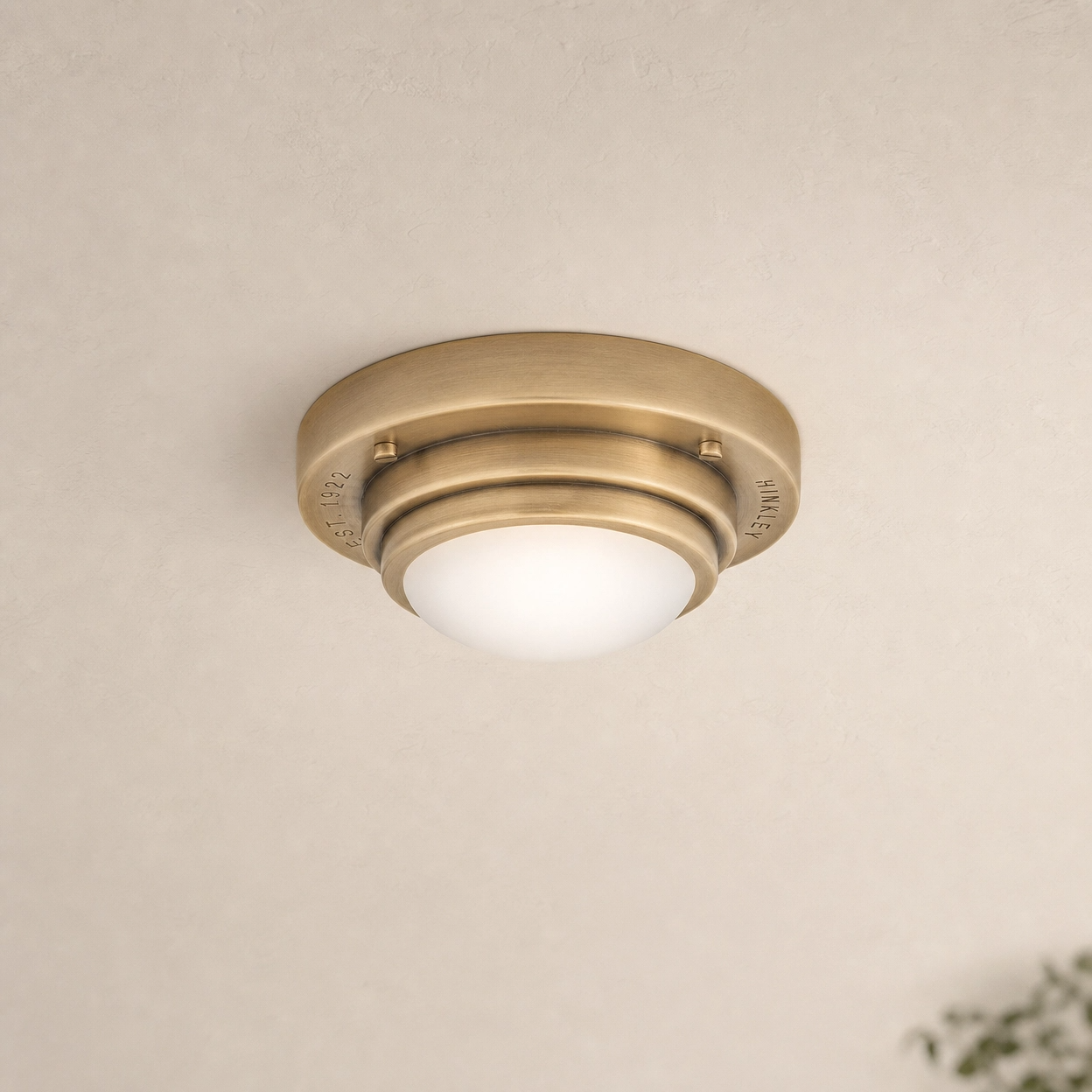 Vintage Round LED Ceiling Light – Brushed Gold Flush Mount