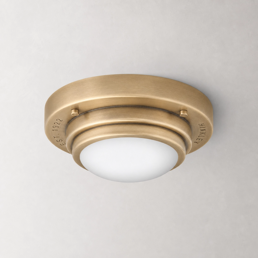 Vintage Round LED Ceiling Light – Brushed Gold Flush Mount