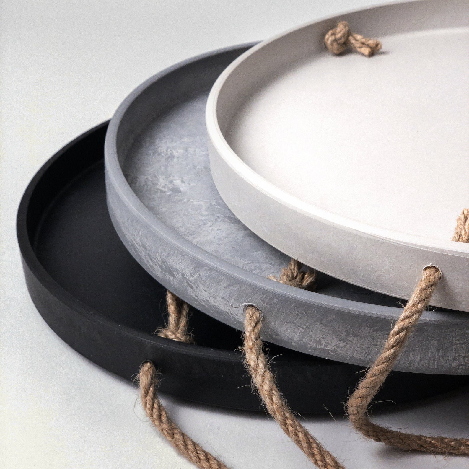 10" Indoor Hanging Plant Tray | Water Drip Tray, Imitation Concrete