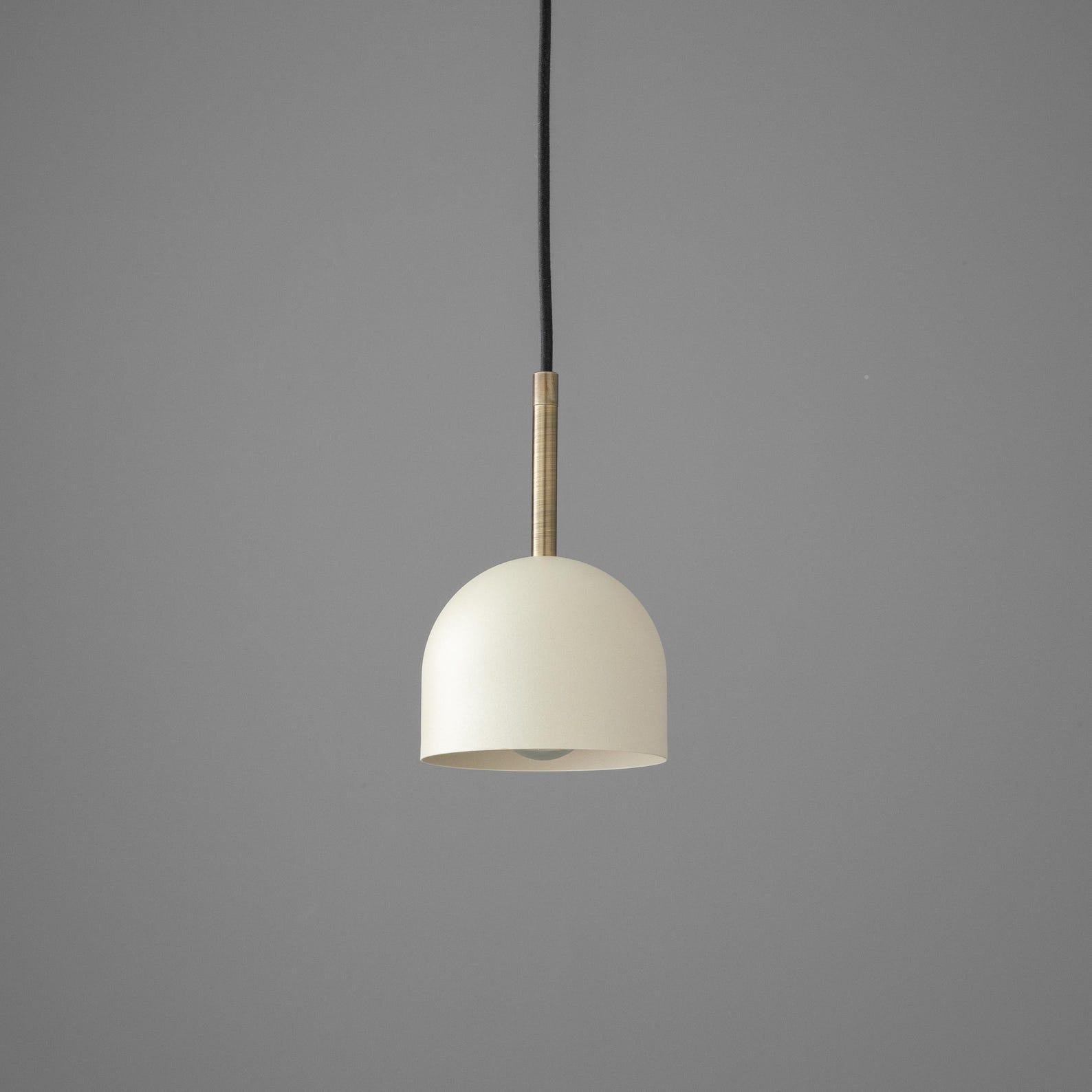 Pendant Light - Minimalist Modern Dome Light - Brass Accent Lamp - Model No. 1052