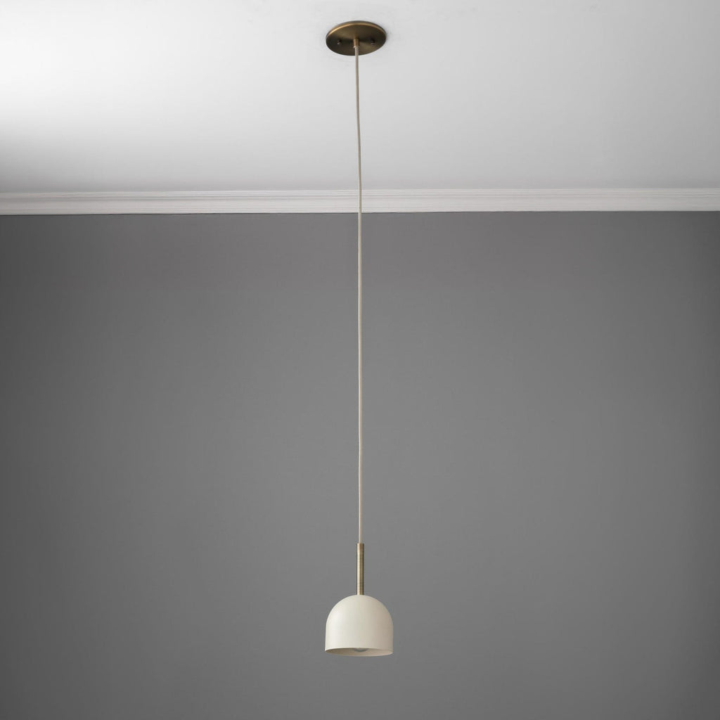 Pendant Light - Minimalist Modern Dome Light - Brass Accent Lamp - Model No. 1052