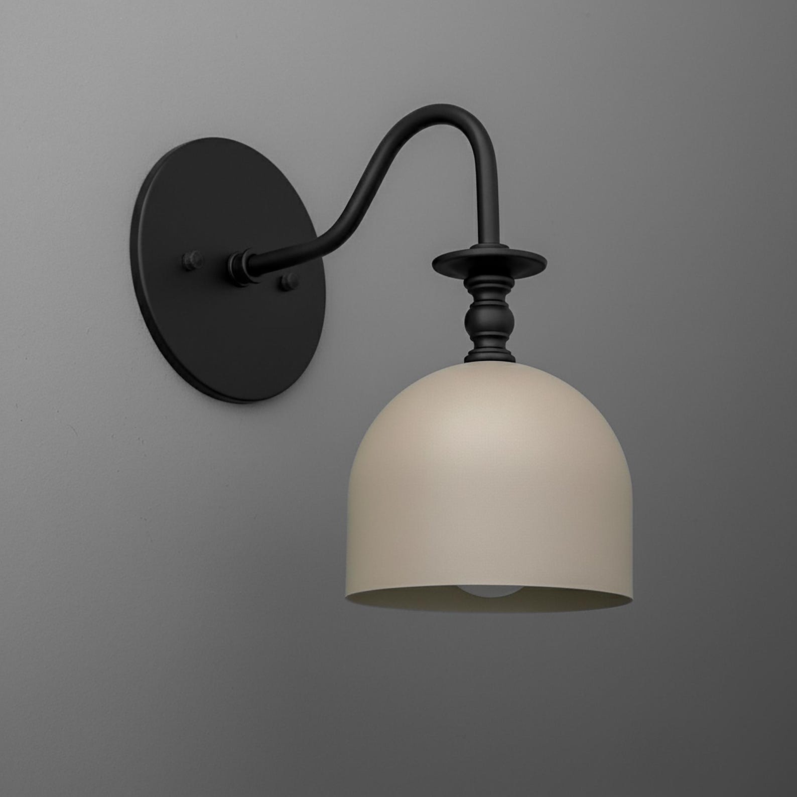 Vintage Brass Wall Sconce with Milk Glass Diffuser