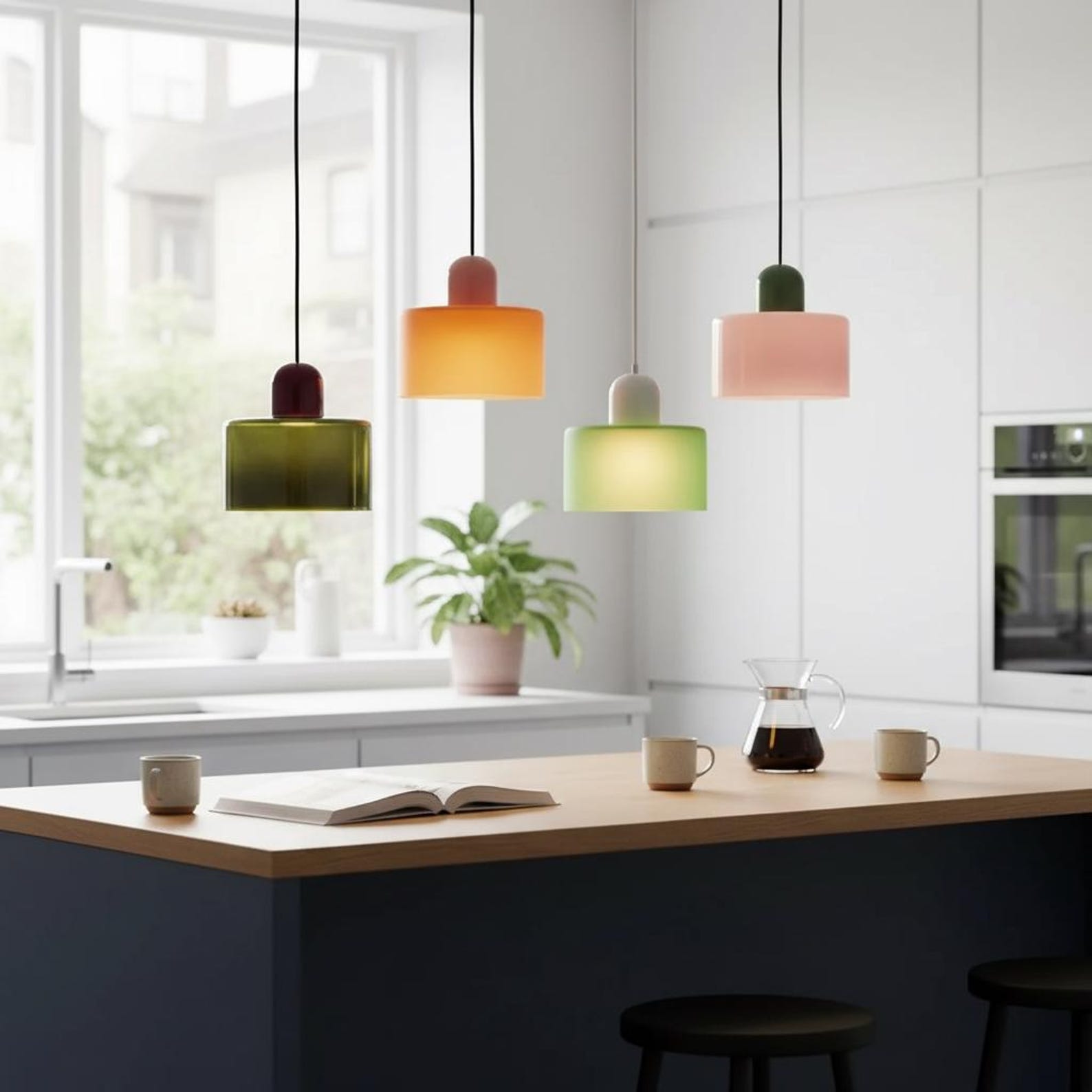 Nordic Stone and Glass Pendant Light