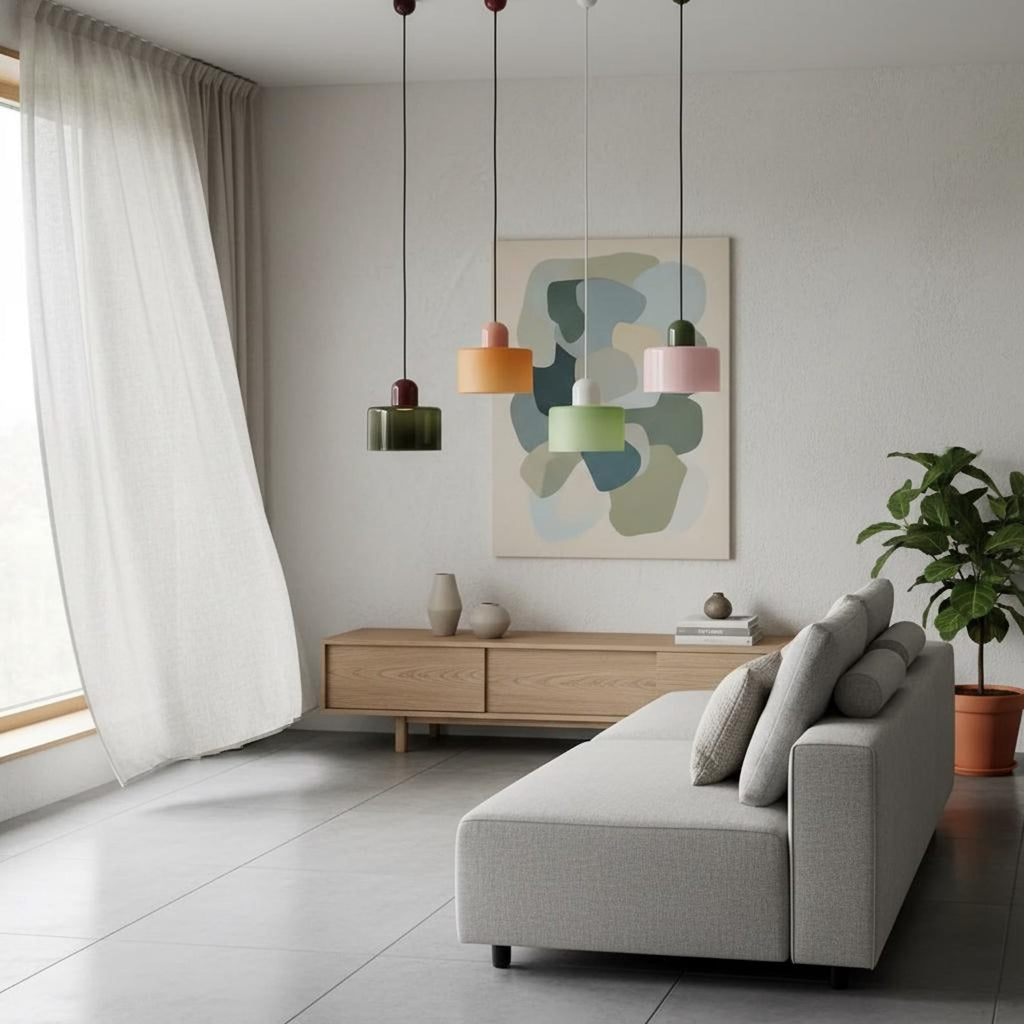 Nordic Stone and Glass Pendant Light