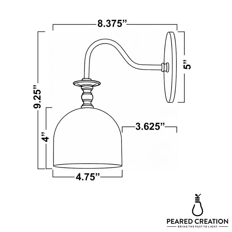 Vintage Brass Wall Sconce with Milk Glass Diffuser
