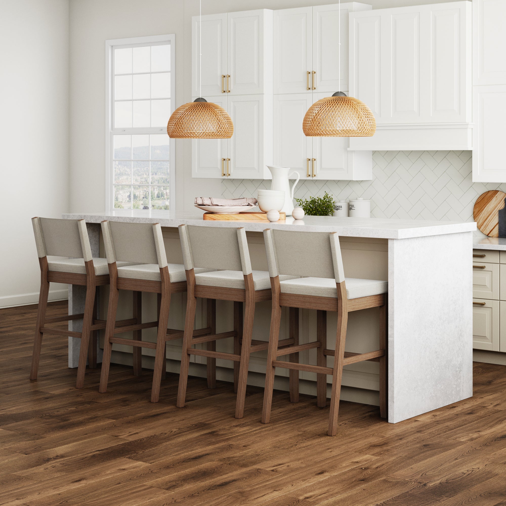 Wood Upholstered Bar Stool