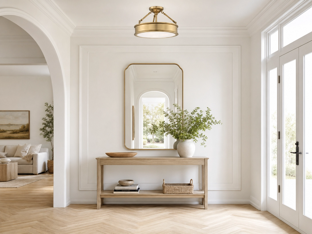 3-Light Gold Drum Semi-Flush Ceiling Light – 19" Transitional Ceiling Fixture