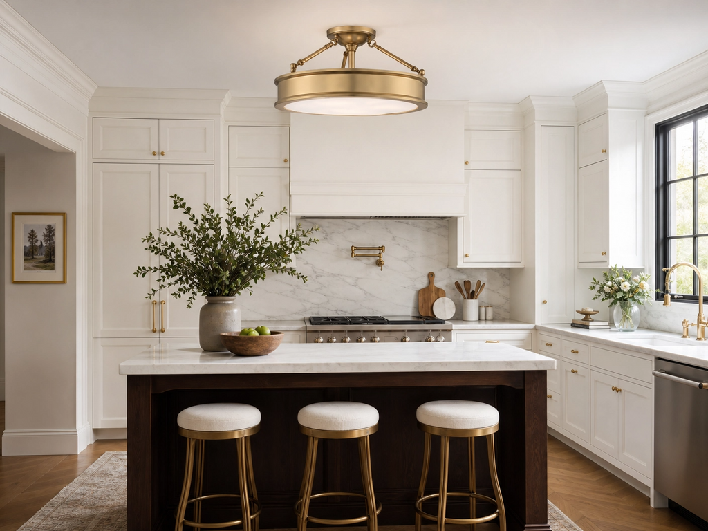 3-Light Gold Drum Semi-Flush Ceiling Light – 19" Transitional Ceiling Fixture