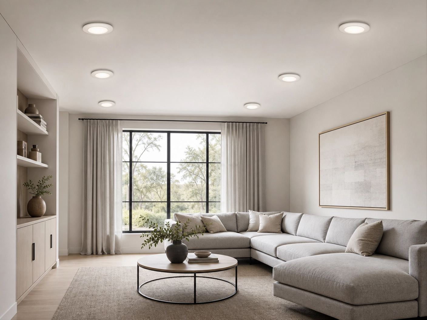 7" Round LED Flush Mount Ceiling Light – Slim Disc Design, 3000K Warm White